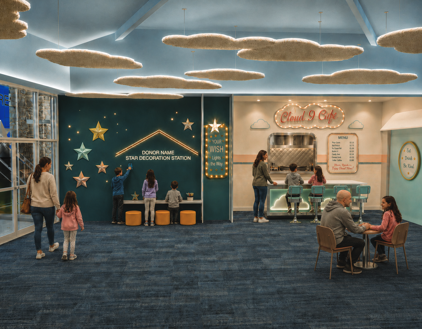 Make-A-Wish branded visitor environment