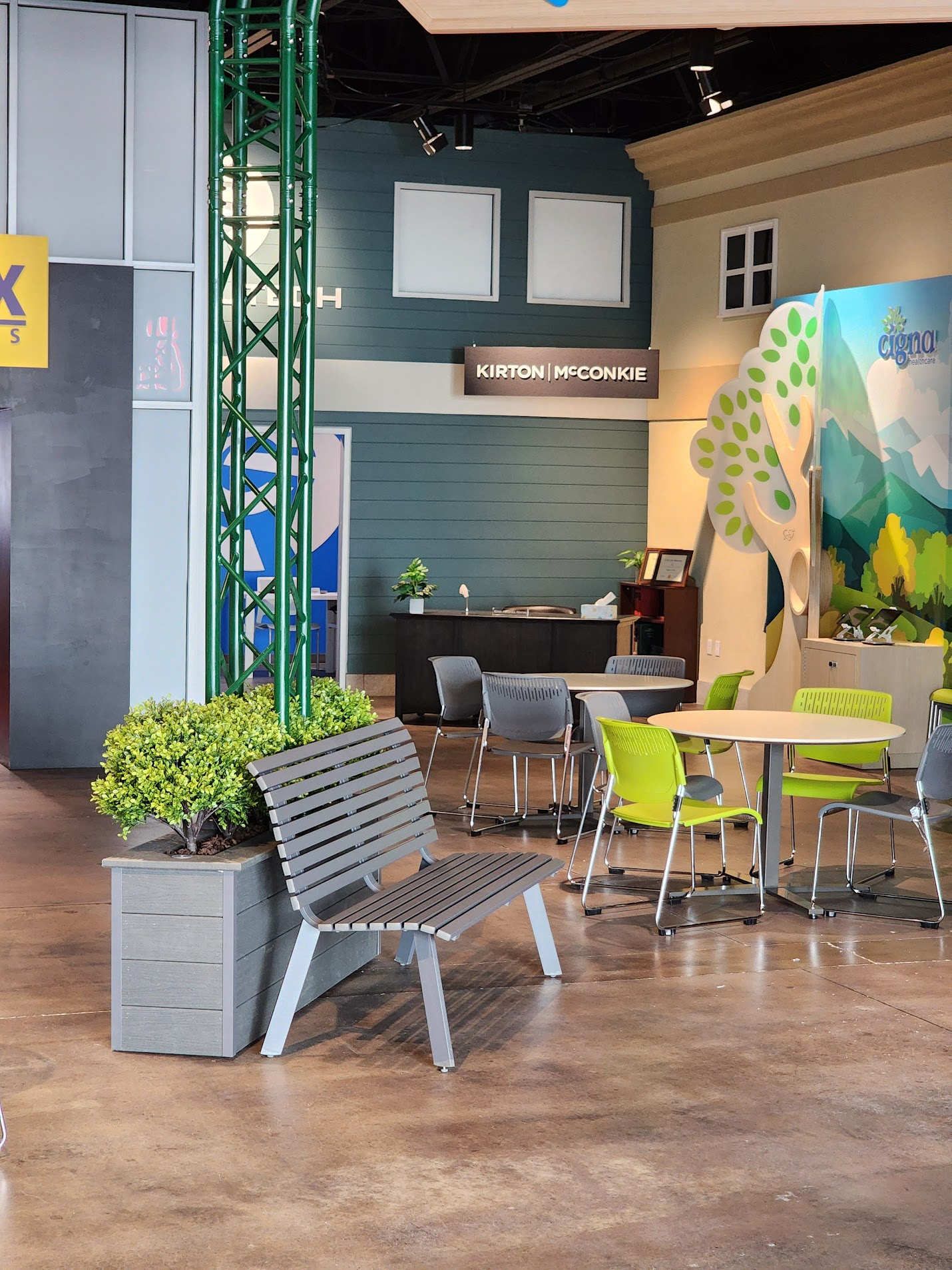 Benches, planters, and greenery turn the commons into a true town square
